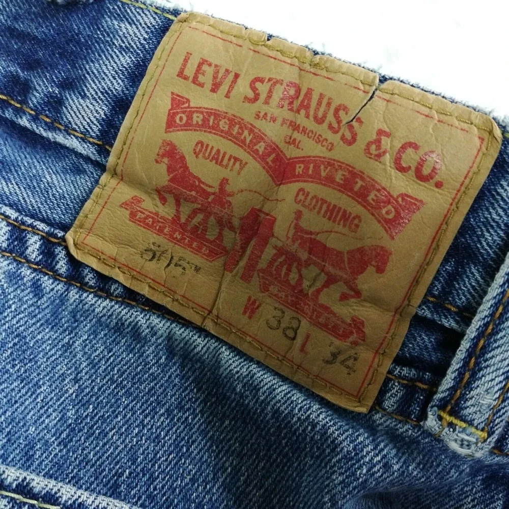 Levi's Mens Jeans 505‎ Regular Fit Blue Denim Medium Wash Straight Leg 38x34
